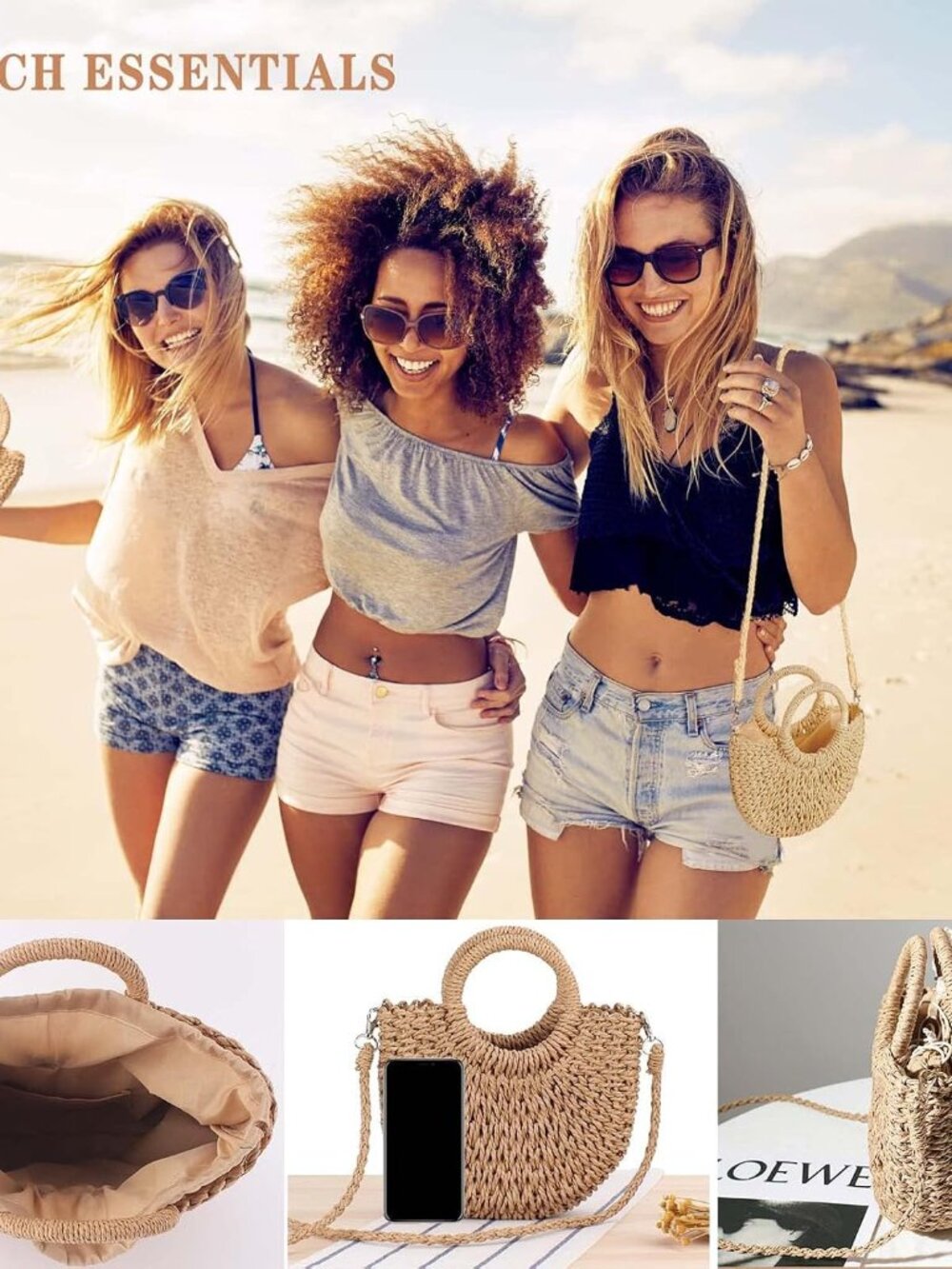 Straw Shoulder Bag For Women Woven Purse Beach Envelope Clutch Straws Wallet | S - Picture 5 of 7